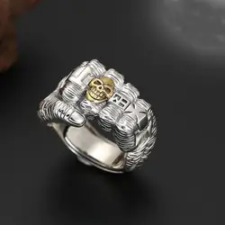 Vintage Skull Fist Rings for Women Men Trendy Exaggerate Hip Hop Rock Jewelry Gift Ring Adjustable