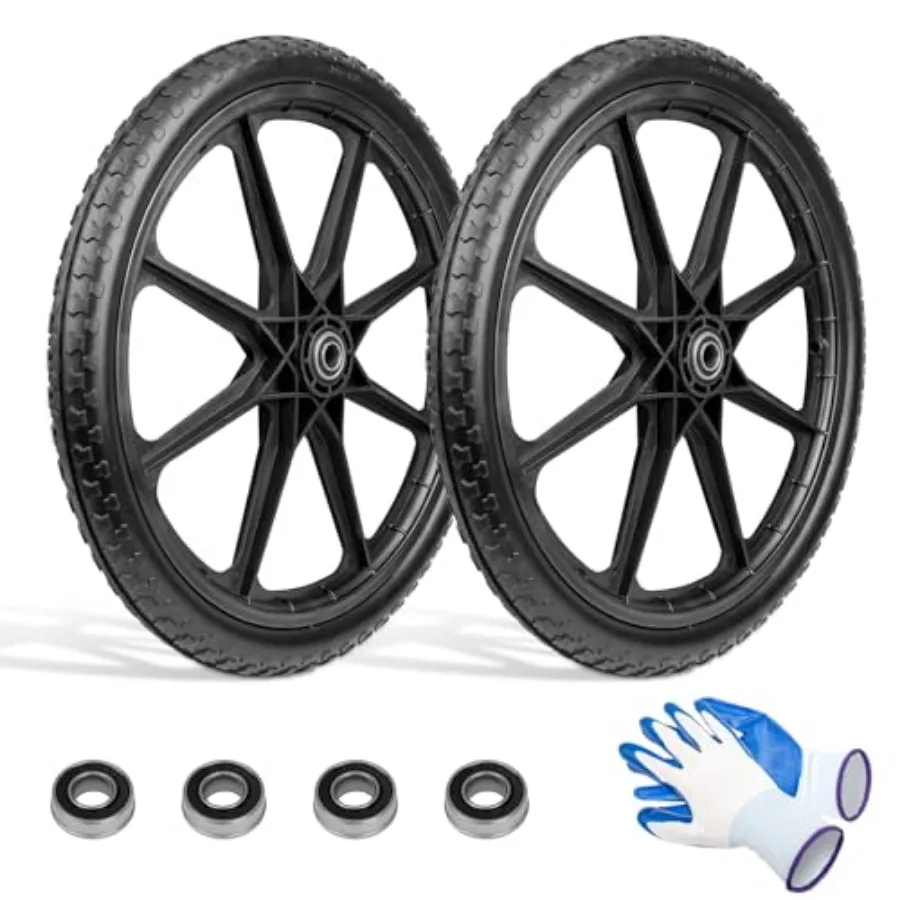

20" Wheelbarrow Wheels Fit for Rubbermaid, Flat Free Carts Tire for Wheelbarrow, Garden Trailers, Yard Trailers, Roofing Equipm