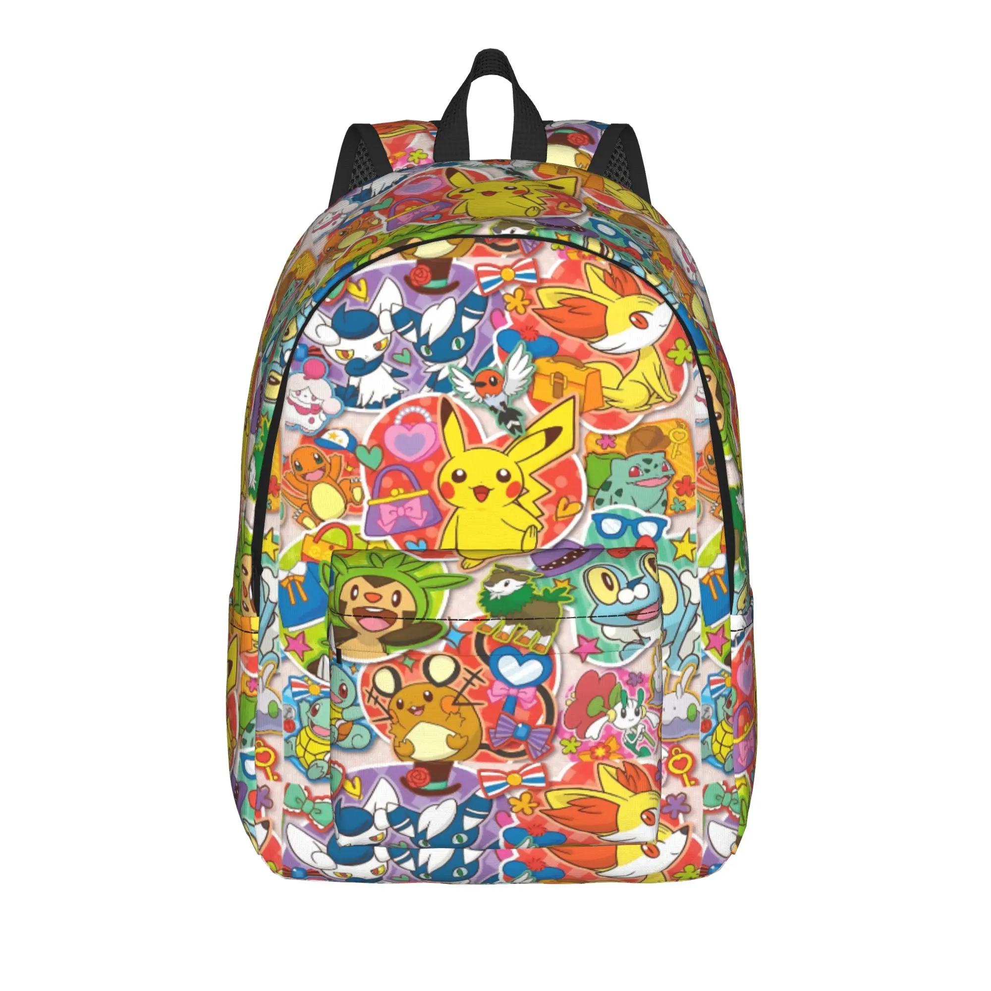 Fashion Cartoon Pokemon Theme Backpack  Mochilas Super Quality Camping Retro Washable Rucksack