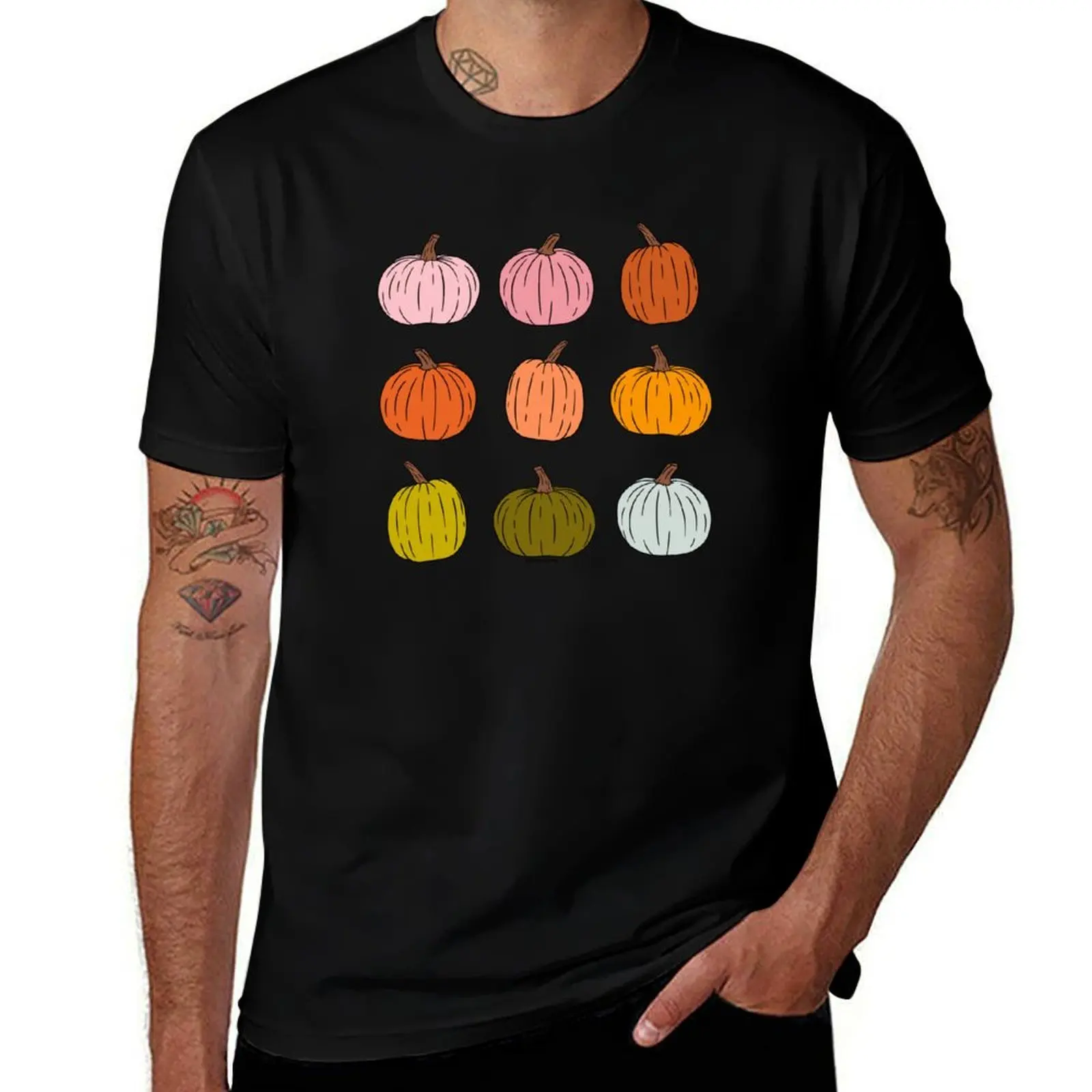 

Rainbow Pumpkins T-Shirt t shirts for man pack cotton t shirts for man cotton funny t shirt man casual T-Shirt