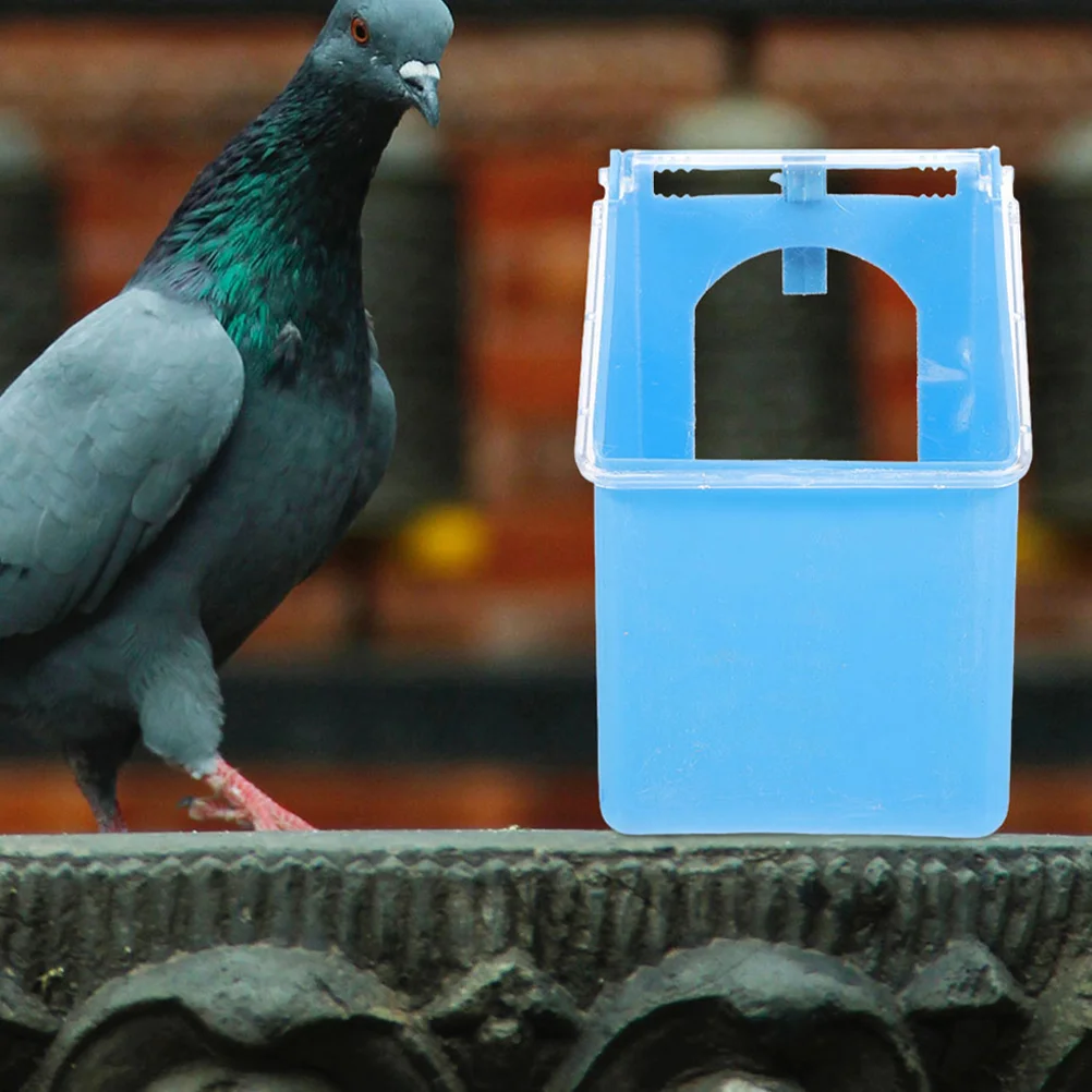 

4 Pcs Pigeon Feed Box Bird Cage Food Holder Buckle Design Feeder Feeding Cup Hanging