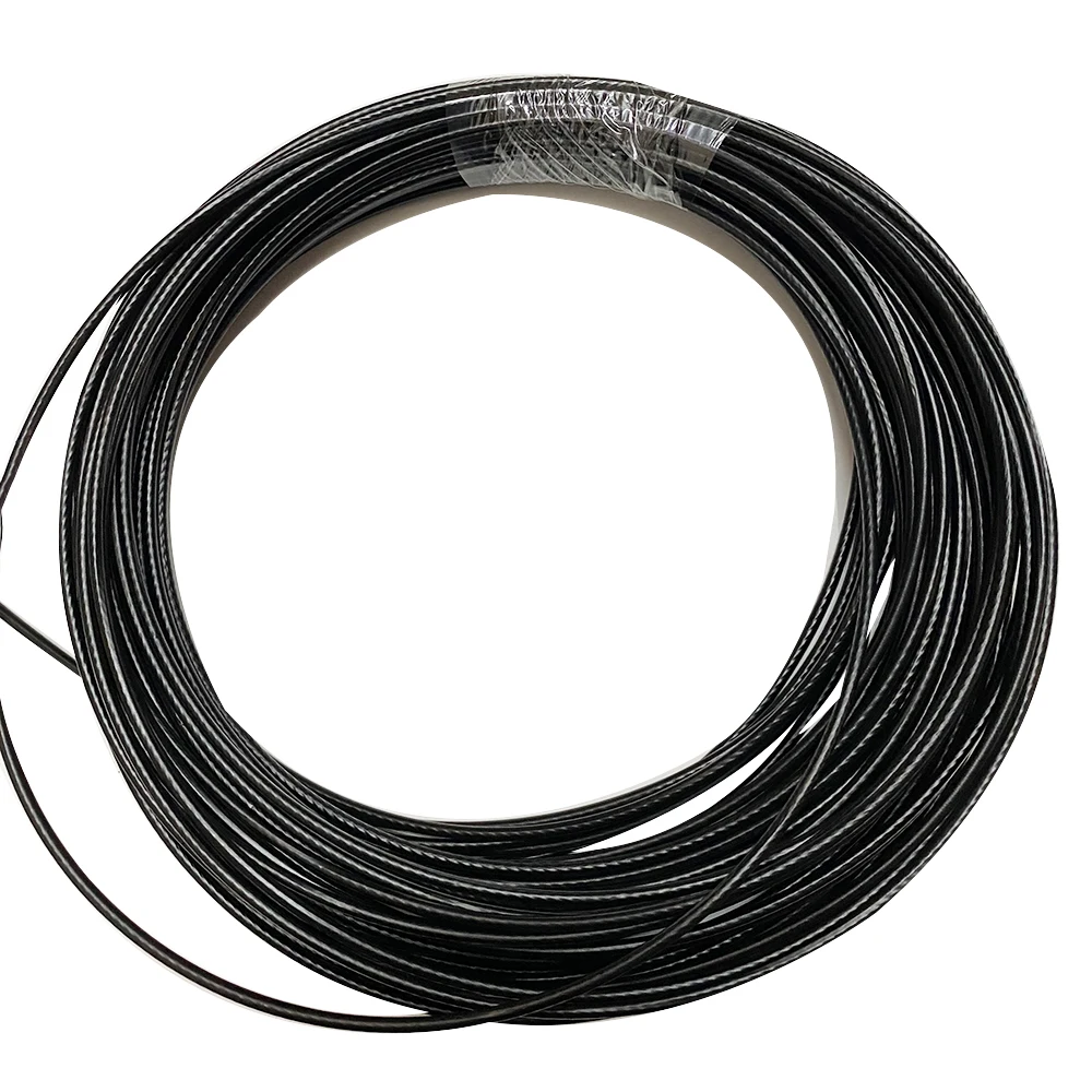 20Meter Steel PVC Coated Flexible Wire Rope Black Soft Cable Stainless Steel Rustproof Clothesline OD 2.5mm WIth Aluminum Sleeve