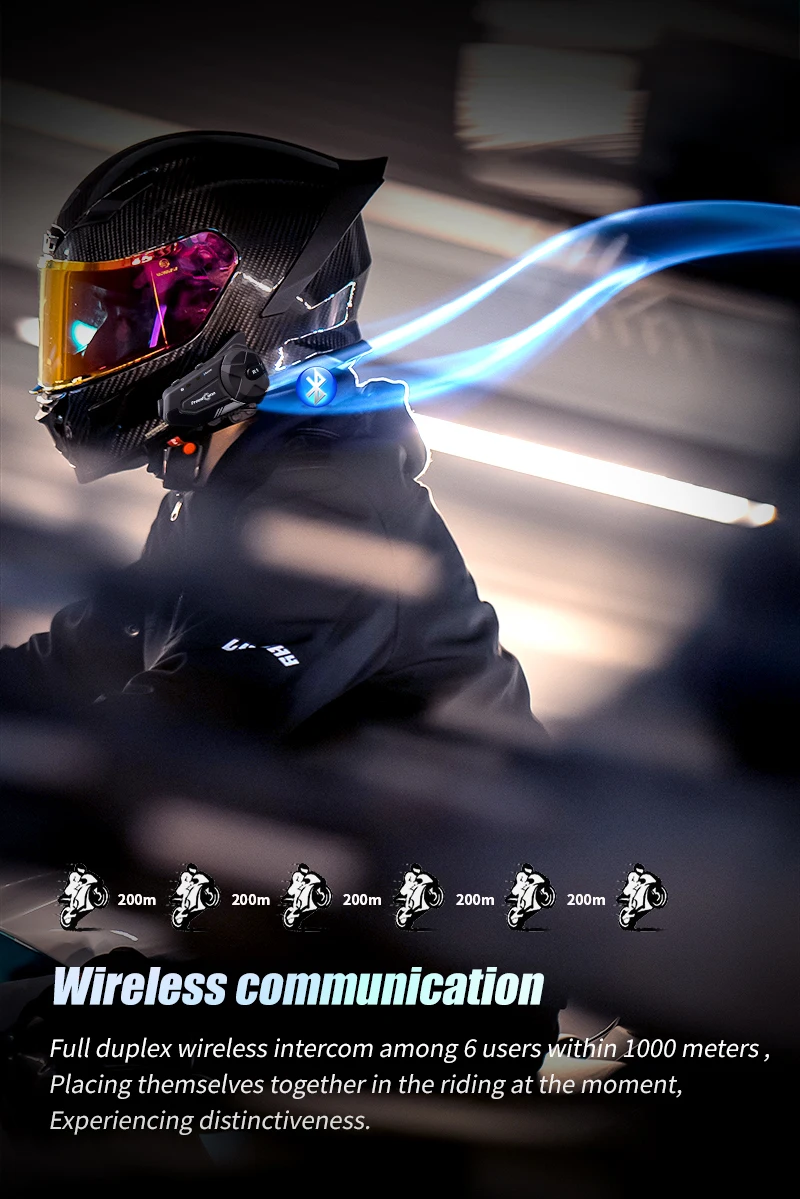 FreedConn R1 Pro 2K WIFI سماعة رأس بلوتوث إنترفون خوذة كاميرات للدراجات النارية #5
