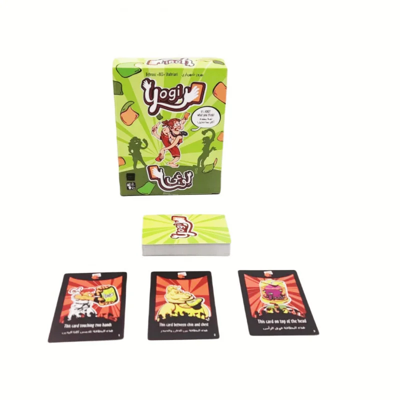 Juegos árabes Juegos de cartas de yoga, Juegos de cartas de imitación de movimiento de yoga, Juego de cartas de mesa divertido Juguete de papel para juegos de fiesta familiar
