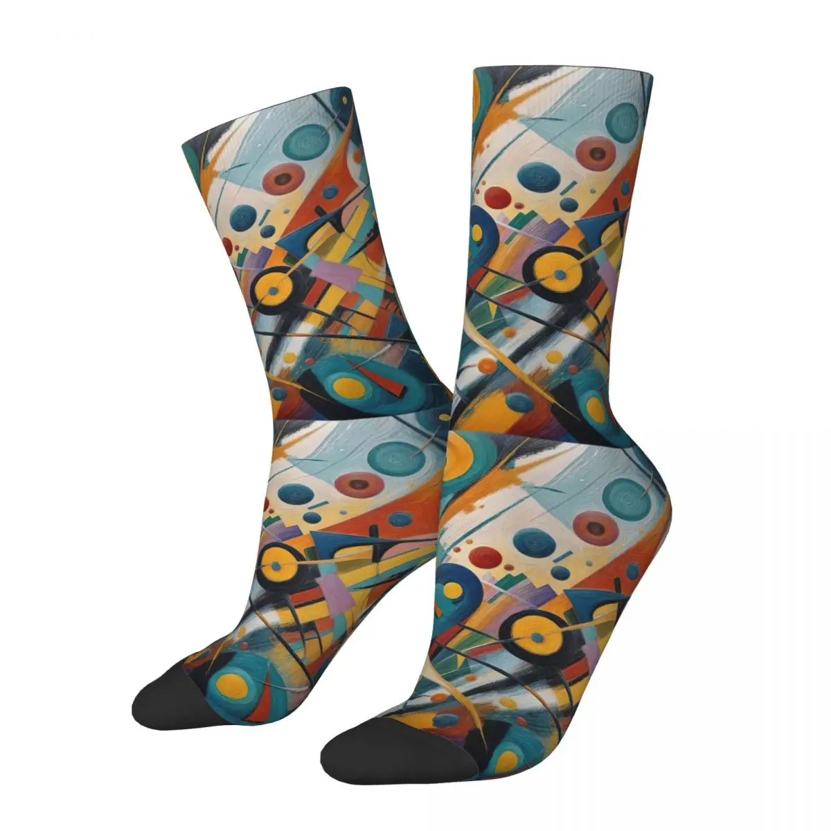 Modern Art In Oil Colors Socks Harajuku Sweat Absorbing Stockings All Season Long Socks Accessories for Unisex Christmas Gifts