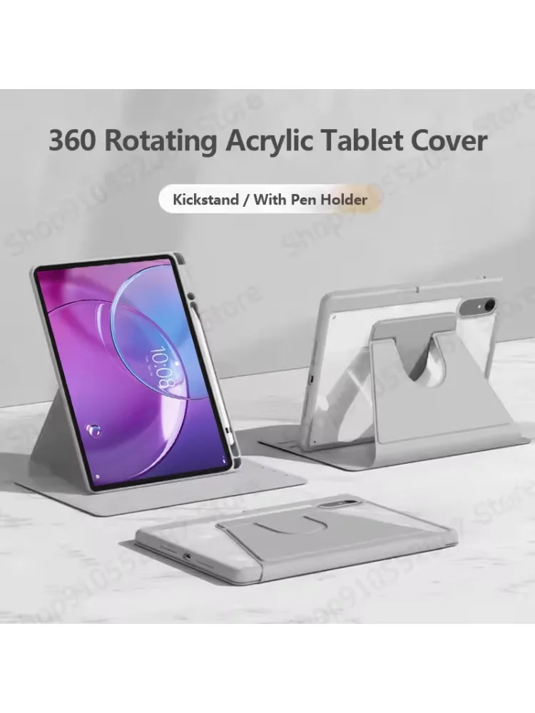 Etui do Lenovo Idea Tab Pro Gen 2 z uchwytem na rysik, obrotowe o 360 stopni, przezroczyste, twarde etui akrylowe do tabletu Idea Tab Pro Gen2 13 cali. — zdjęcie produktu 7