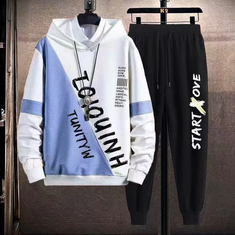 

2025 Autumn/Winter Y2K Men's Sportswear Set with Letter Printed Hoodie and Pants for Comfortable, Casual, Breathable Streetwear