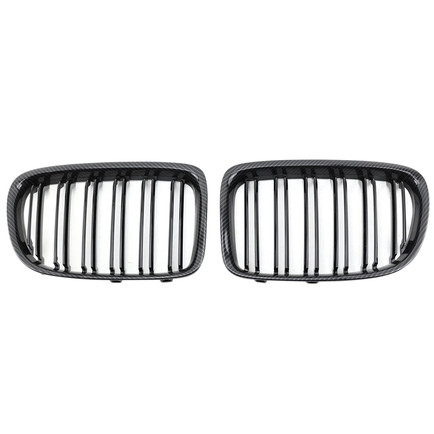 

Front Bumper Grille, For-BMW X1 E84 2011-2016 Double Line Kidney Grille Mesh Grille Carbon Fiber