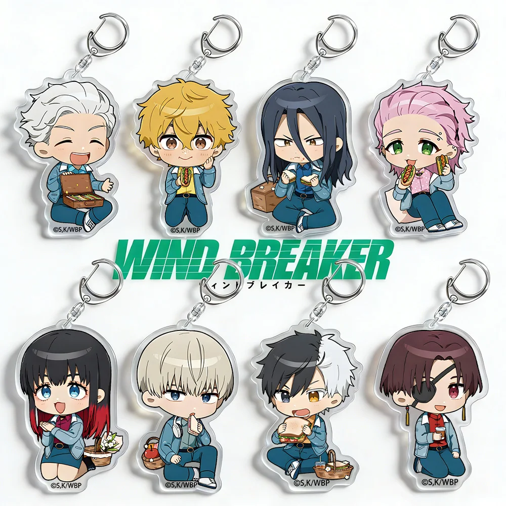 WIND BREAKER Haruka Sakura Akihiko Nirei Mitsuki Kiryu Ren Kaji Hajime Umemiya Tasuku Tsubakino Picnic Ver. Llavero de acrílico de juguete