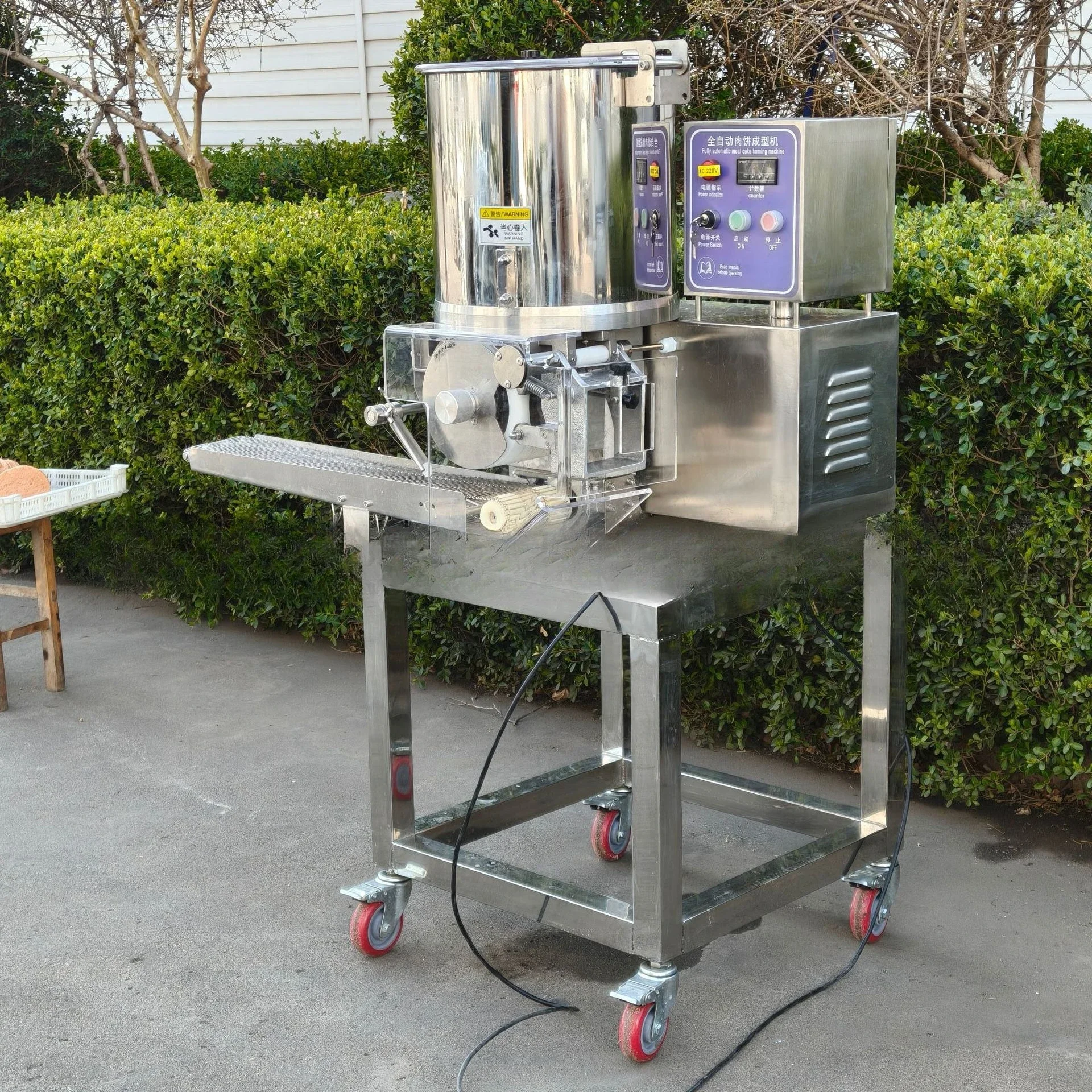 Fully automatic burger patty forming machine, various shape meat patty making machine