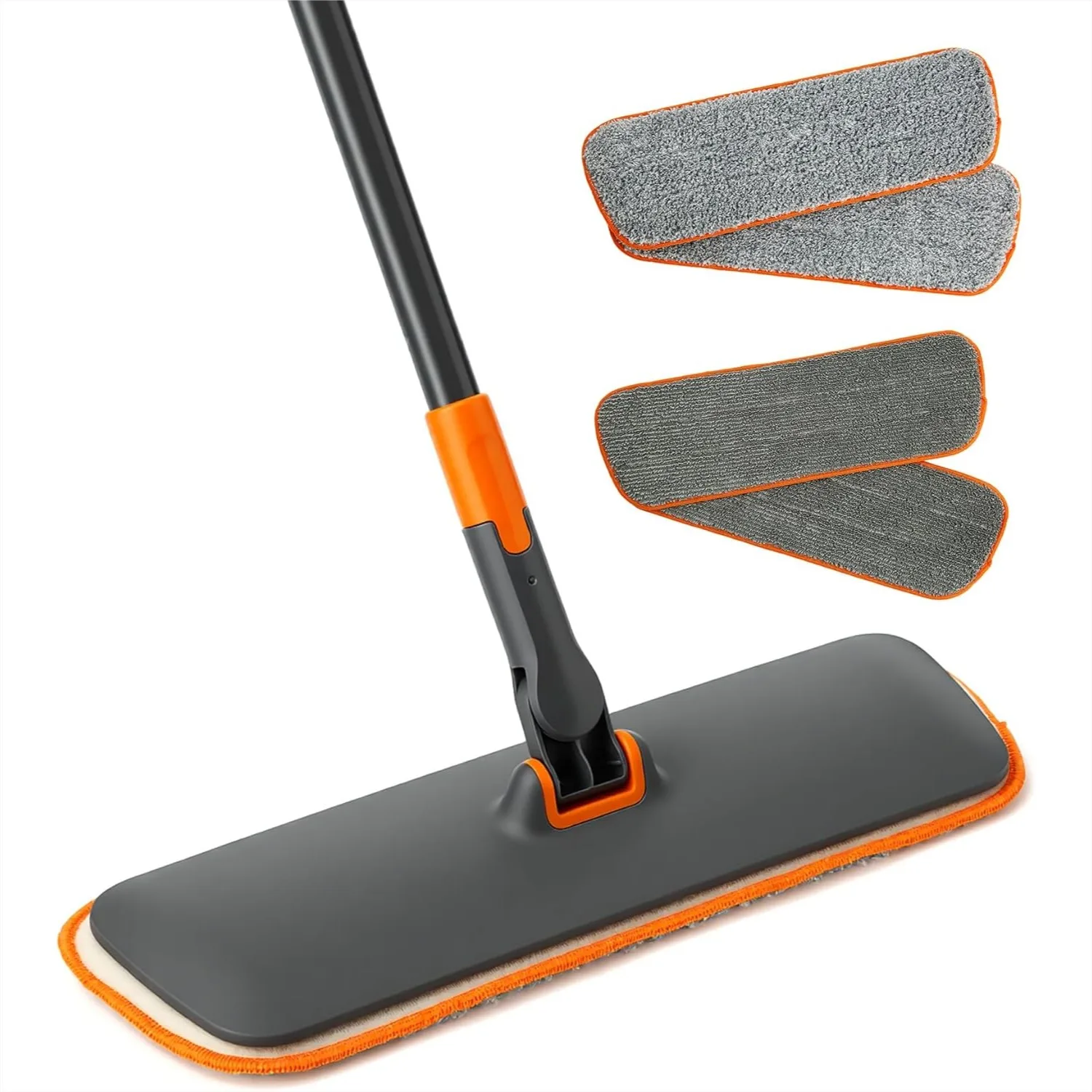 

2-in-1 Wet Dry Flat Microfiber Mop for Hardwood Floors with Reusable Washable Pads and Telescoping Handle