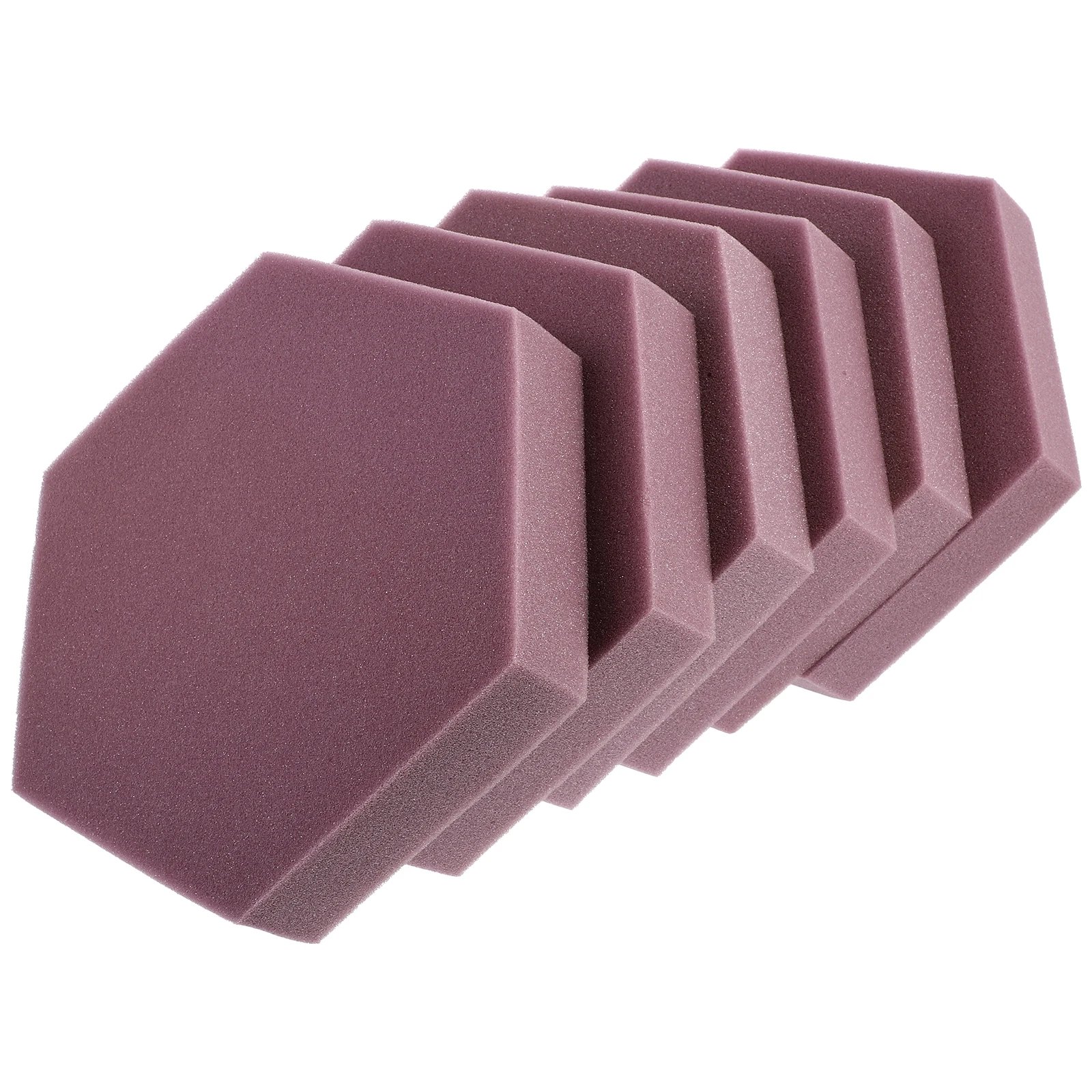 

6 Pcs Soundproofing Sound-absorbing Cotton Acoustic Hexagon Panels Purple Office
