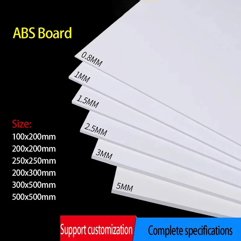 

Thick White ABS Plastic Sheet 0.5mm to 5mm for DIY Crafts and Model Building Rigid Customizable Hard Plastic Board