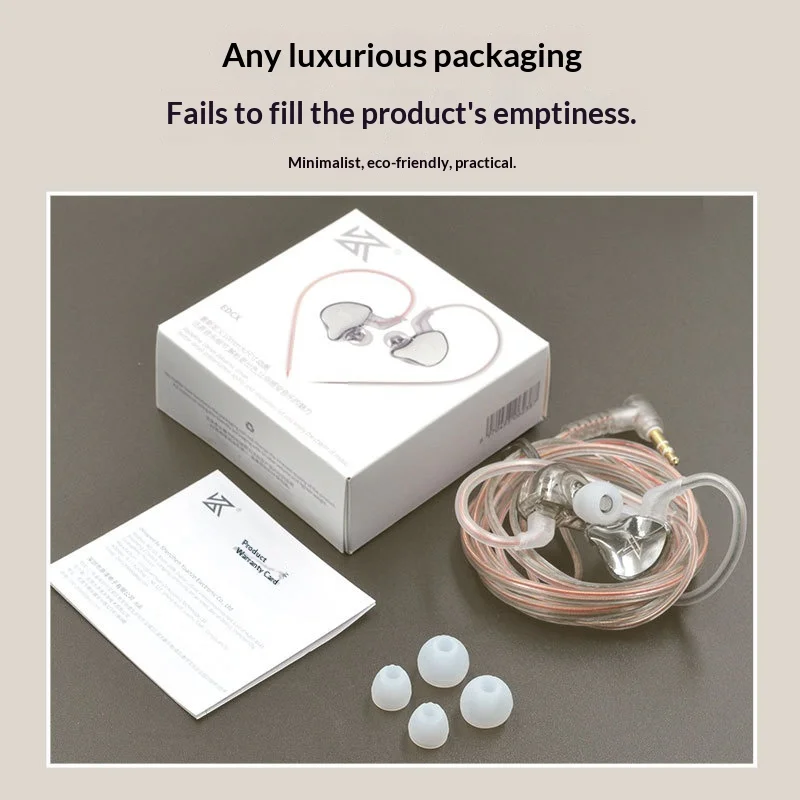 Kz‑Edcx Dynamic Driver Wired In‑Ear Earphones Stylish Appearance Super Bass Earbuds For Pubg Gaming Mobile Phone Computer