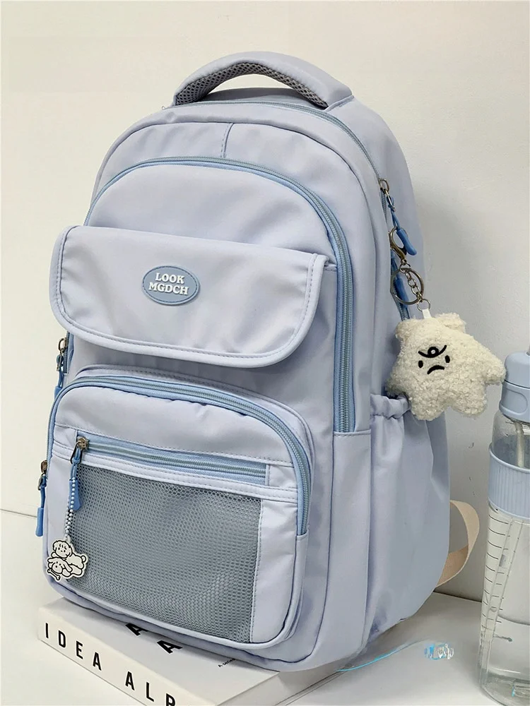 

Durable Fre Sle Ins Bapa for Girls Middle School 2024 New Simple College Windproof Resistant Double oulder Bag