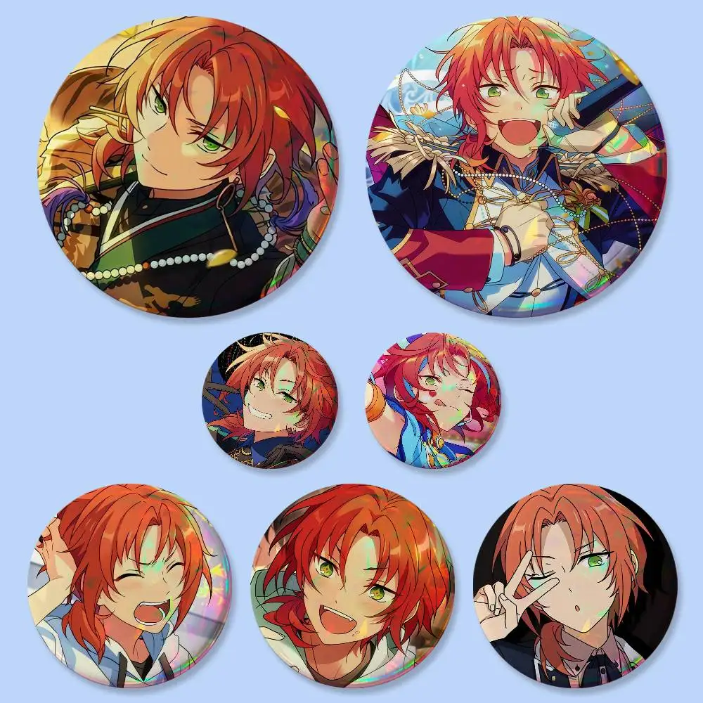 New Hot Game Ensemble Stars Idol Leo Tsukinaga Badges Button Round Creative Pin Brooch Badge Bag Decor Accessories Friends Gifts