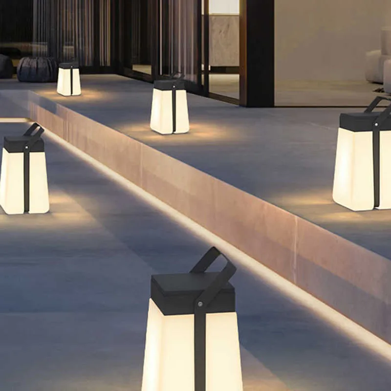 Portable Cordless Outdoor Carrying Lamp Table Lamp Waterproof Handle Solar Garden Camping Flower