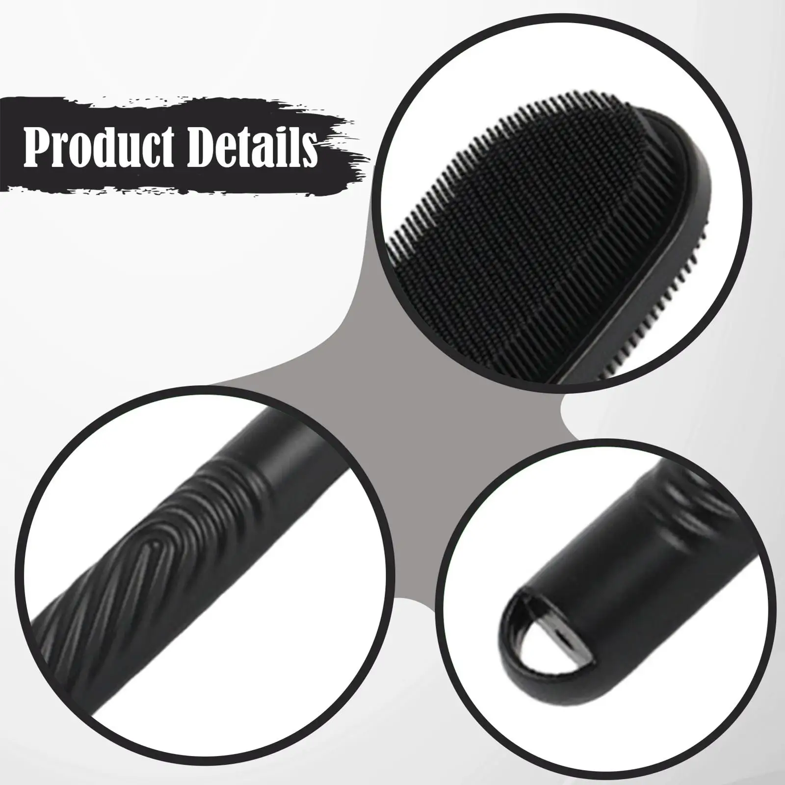 فرشاة حمام بمقبض قابل للتعديل من السيليكون، منظف دش مضاد للانزلاق، مزدوج الجوانب لكبار السن والرجال والنساء #5