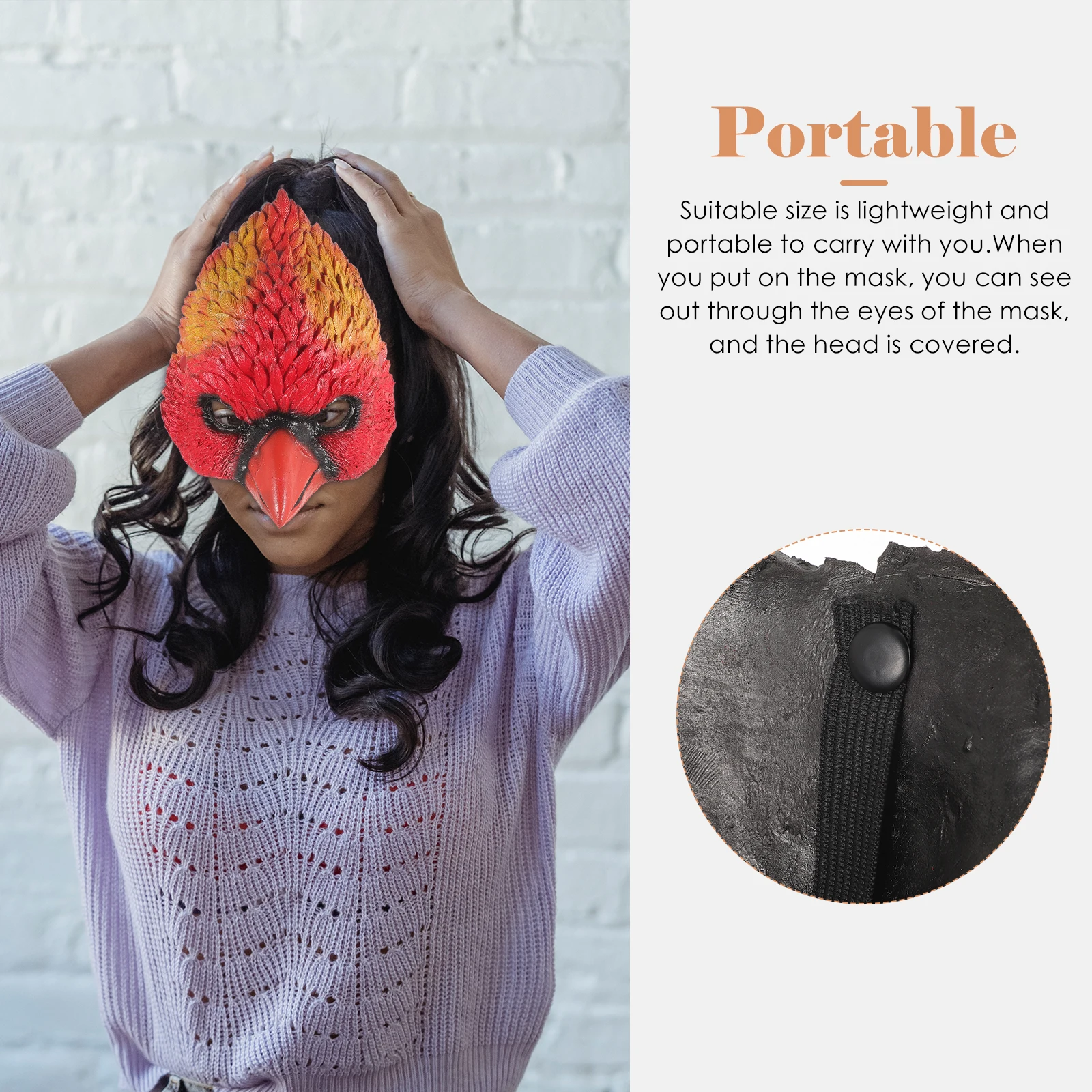 

1Pcs Lifelike Bird Head Mask Environmentally Friendly Durable for Masquerade Halloween Mask Carnival Supplies