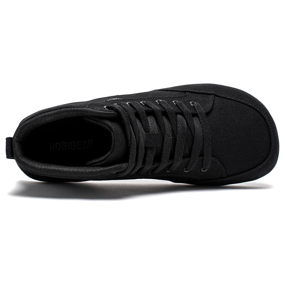 أحذية HOBIBEAR متوسطة الارتفاع حافي القدمين للجنسين صندوق واسع من القماش أحذية رياضية بدون قطرة وأربطة للمشي في الهواء الطلق #4
