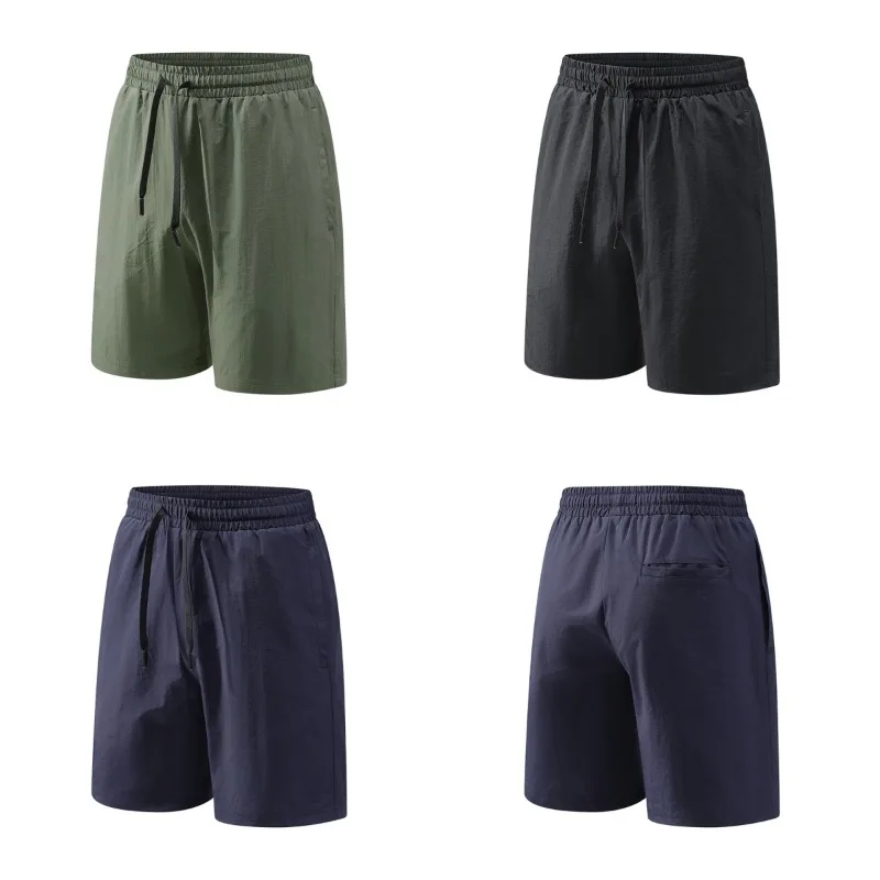 Herren Outdoor Fußball-Trainingsshorts, Modischer Trend, Eisseide 5-Punkt-Shorts, Sommer Feuchtigkeitsabsorbierende Schnelltrocknende Sport-Freizeitshorts