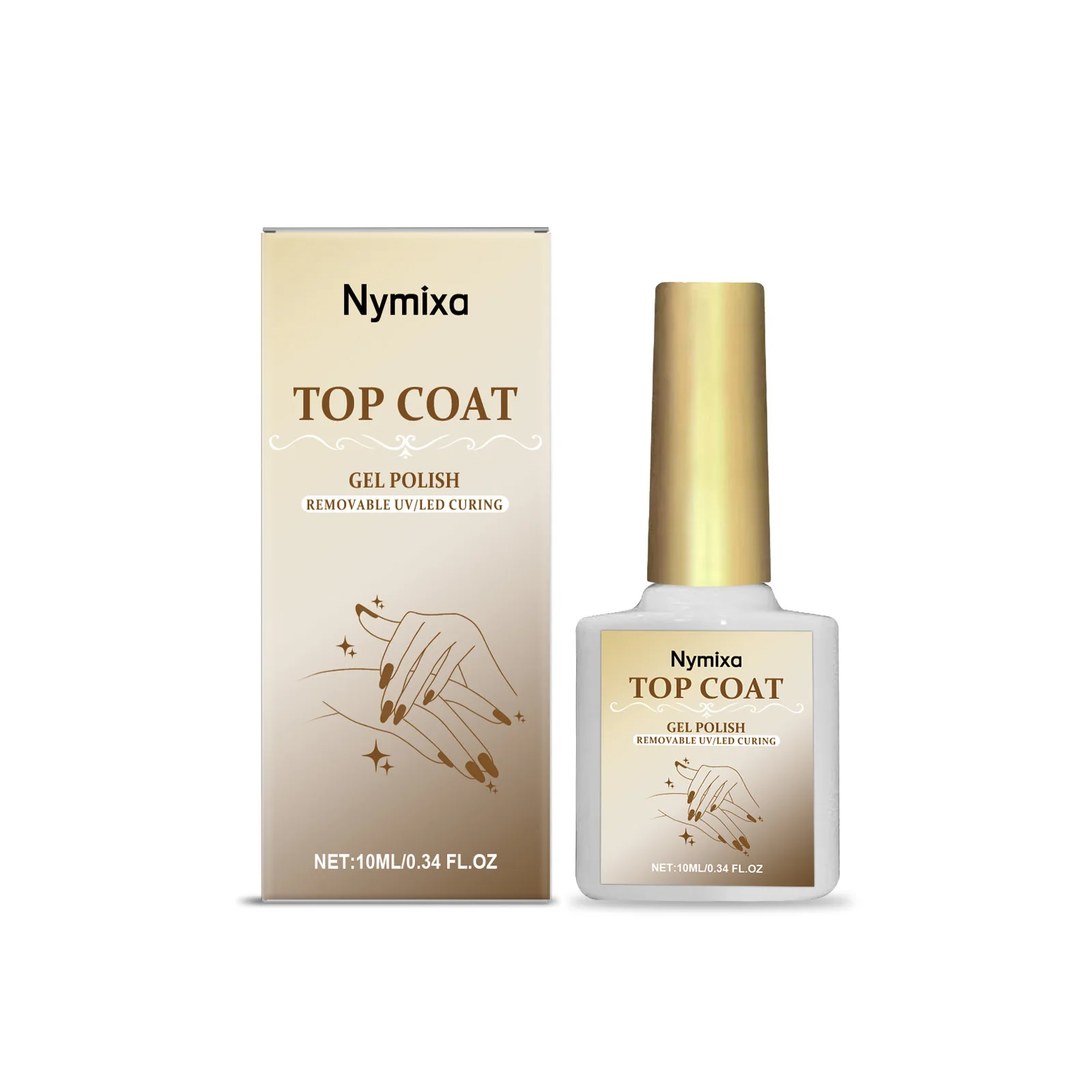 10ml Gel Nail Art Top Coat Base Coat Strengthener Wear-resistant Brightening Brush in Bottle Soak Off for Nail Art Design Tool