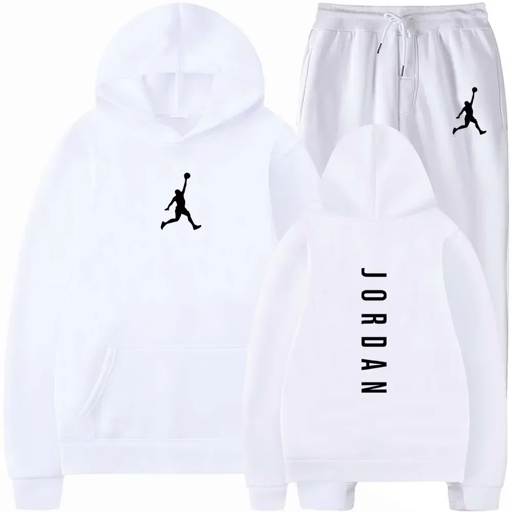 Men's long-sleeved sweatshirts, fashionable jogging sets, casual men's clothing and printed sweatpants for autumn and winter