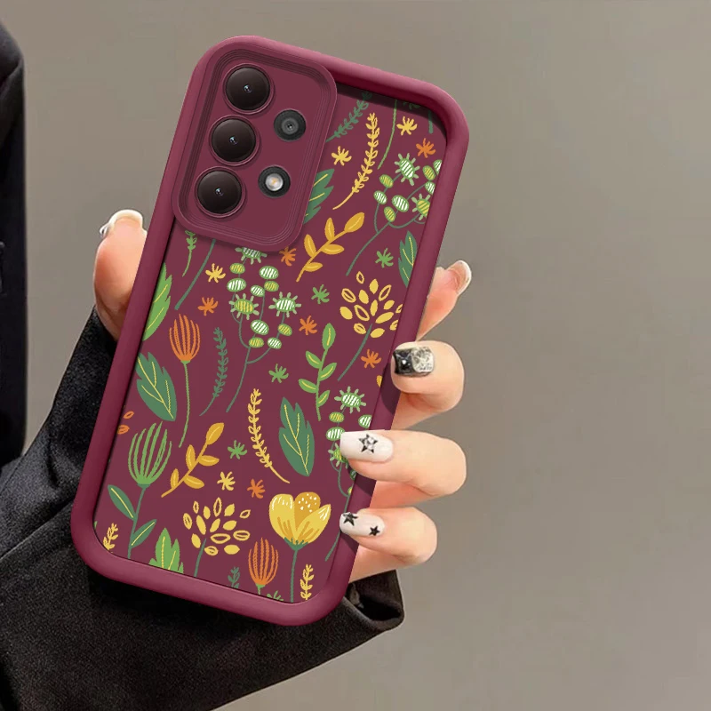 Soft TPU Phone Case For Samsung Galaxy A57 A56 A36 A26 A17 A14 A73 A53 A33 A23 A16 A55 A35 A25 A15 Flower Print Shockproof Cover