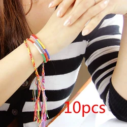 10 braccialetti dell'amicizia con filo colorato braccialetti dell'amicizia intrecciati Hippie