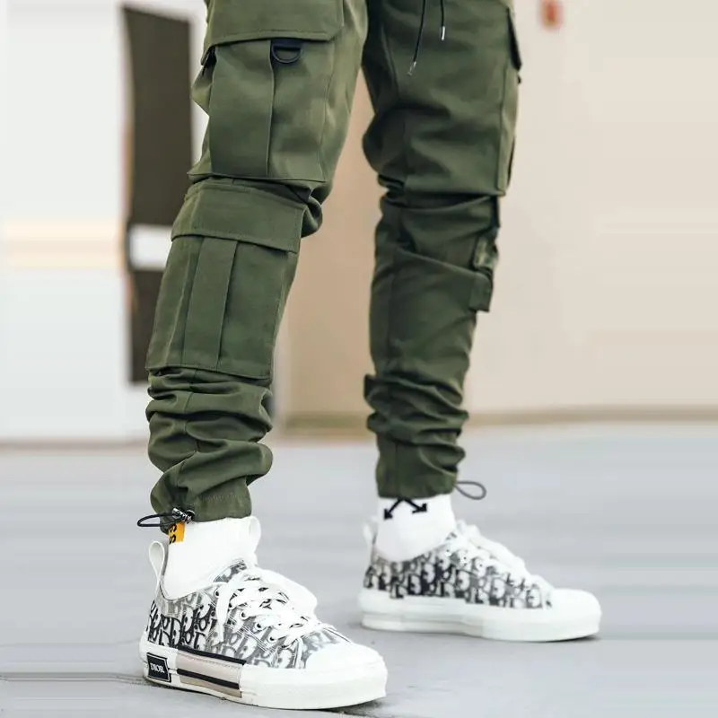 Spring and autumn menswear 2024 new men's casual and loose large-size quick-woven pants multi-bag transport Work Pants