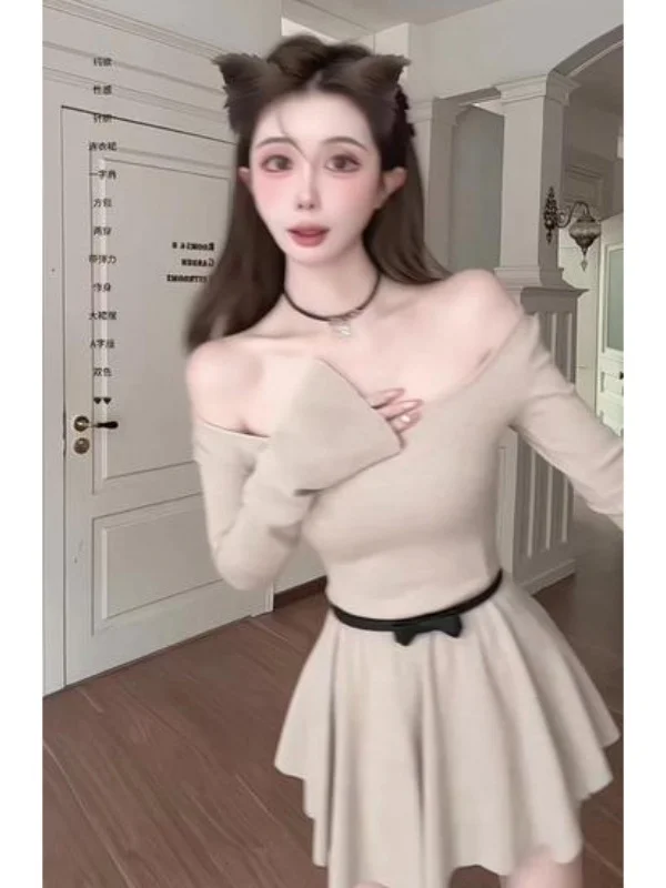 

Облегающая трикотажная юбка Dr Aosphere Long Sve ort Ele с высокой талией, юбка-фея трапециевидной формы Pure Desire для женщин