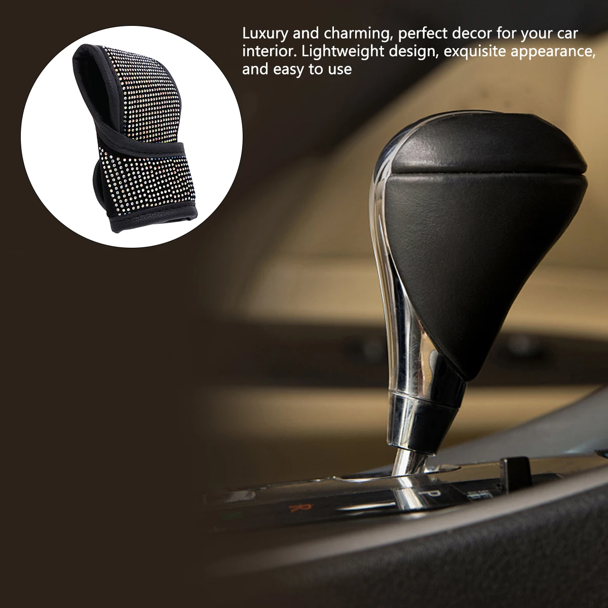 

Crystal Rhinestone Car Accessories Auto Handbrake Cover Luxury Car Decor Durable Auto Cover Gear Protector Shiny Charm for Women