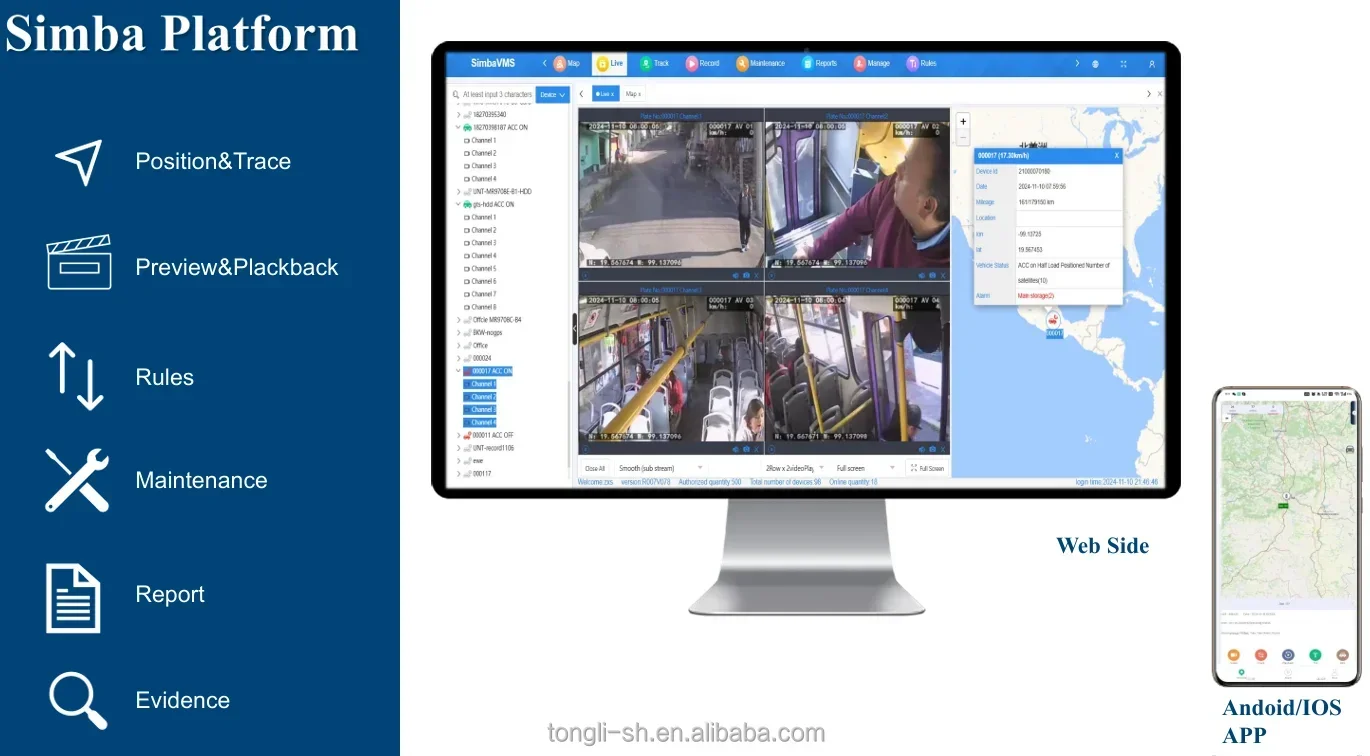 8 Channel 1080p H.265 HDD/SD MDVR with 4G/GPS/WiFi FHD Recording Factory Wholesale