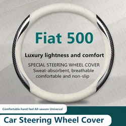 Car Steering Wheel Cover For Fiat 500 Anti Slip Wear-resistant Sweat Absorbing 37-38cm Interior Steering Covers Accessories