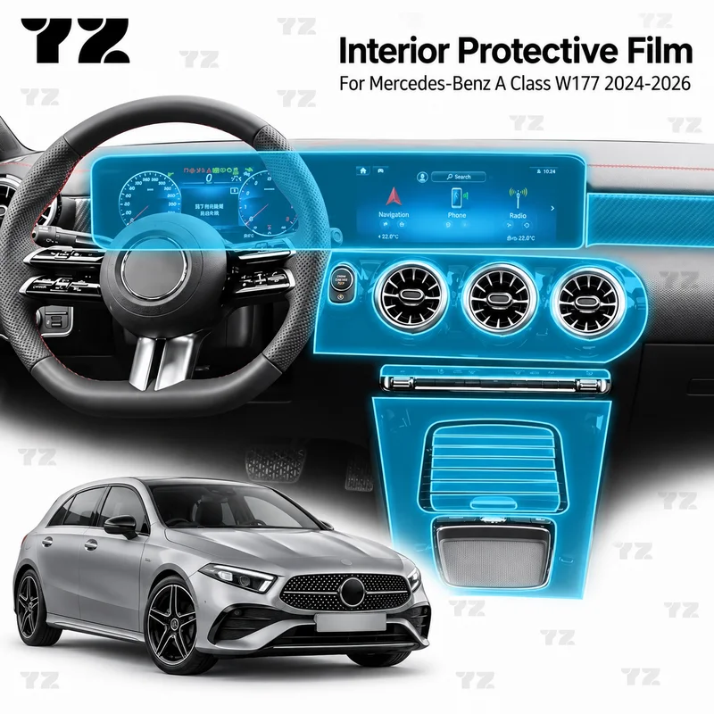YZ Interior Protective Film For Mercedes-Benz A Class W177 2024-2026 TPU Invisible Scratch Resistant Car Accessory