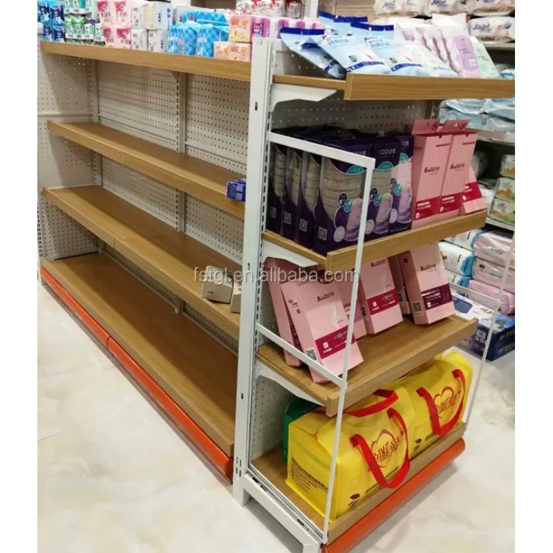 custom.Shop Garment Display Rack Retail Steel-wood Structure Display Shelf Cosmetic