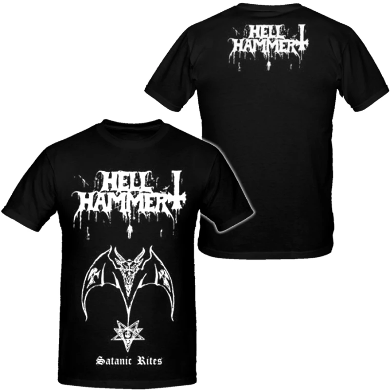 Hot Sale Hellhammer Band Mens Hip Hop Heavy Metal Tshirts Cotton Shirt Unisex Summer Short Sleeve Fashion Brand Tee Vintage Tops
