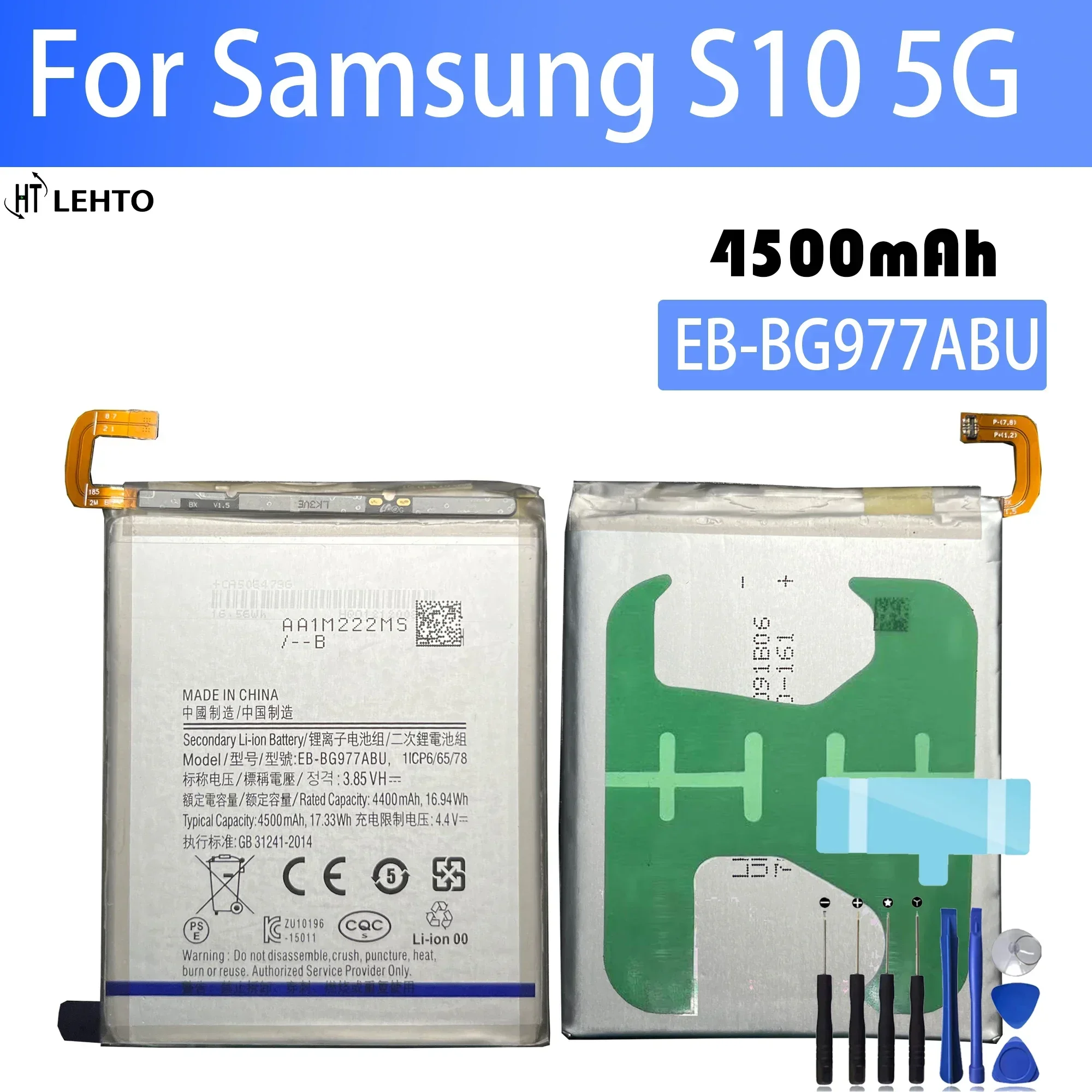 

100% high capacity For Sam high capacity Battery EB-BG977ABU For Sam Galaxy S10 5G Version SM-G977 SM-G977B/T G977U G977N G9770