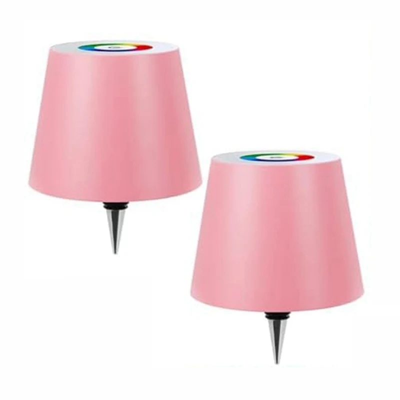 

2 PCS Wireless Bottle Lamp RGB Modes & 3 Color Stepless Dimming Bottle Lamp Shade For Parties Bars Restaurants Pink