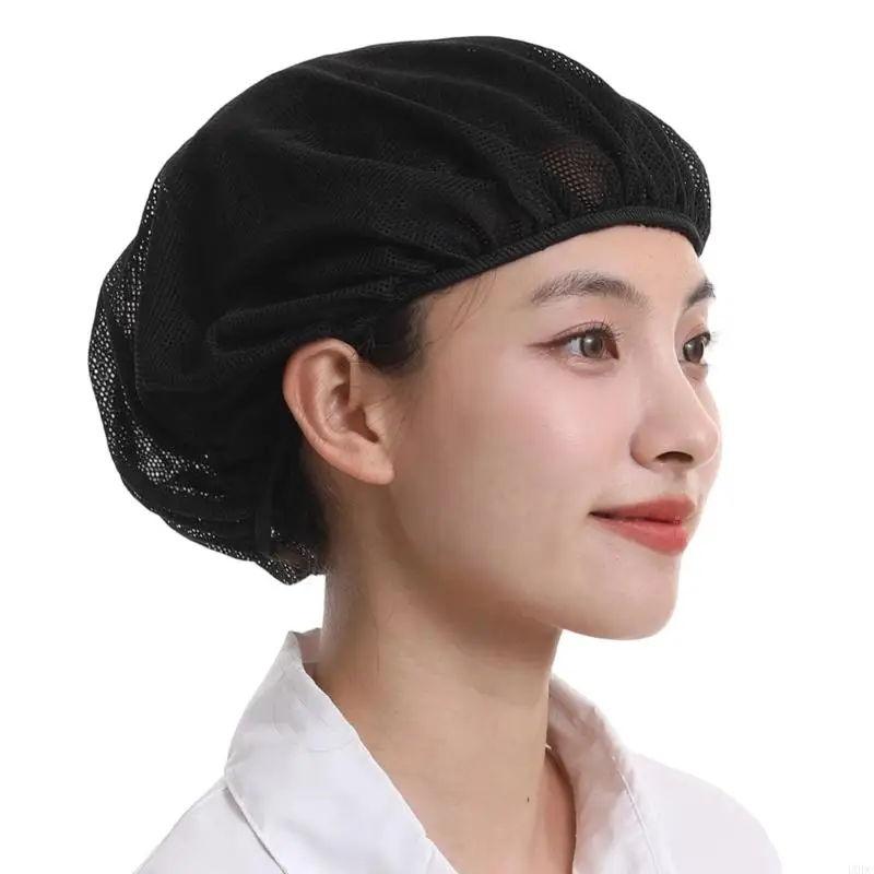 Hair Net Brimless Gathered Work Cap with Breathable Mesh for Hair Control Y166