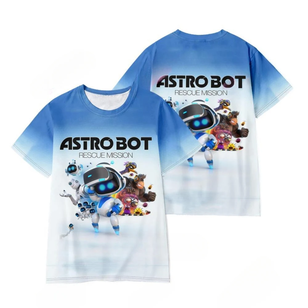 Astro Bot Game 3D Print T-Shirts Men Women Casual Fashion Streetwear Oversized Short Sleeve T Shirt Kids Tees Tops Man Clothing