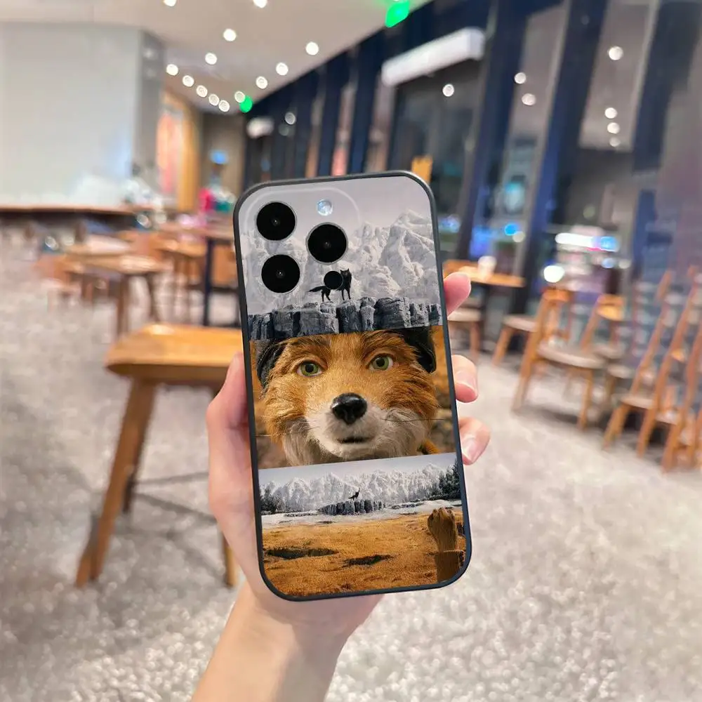 حافظة هاتف F-Fantastic Mr F-Fox لهاتف iPhone 16,15,14,13,12,17,Pro Max, Plus حافظة سيليكون سوداء