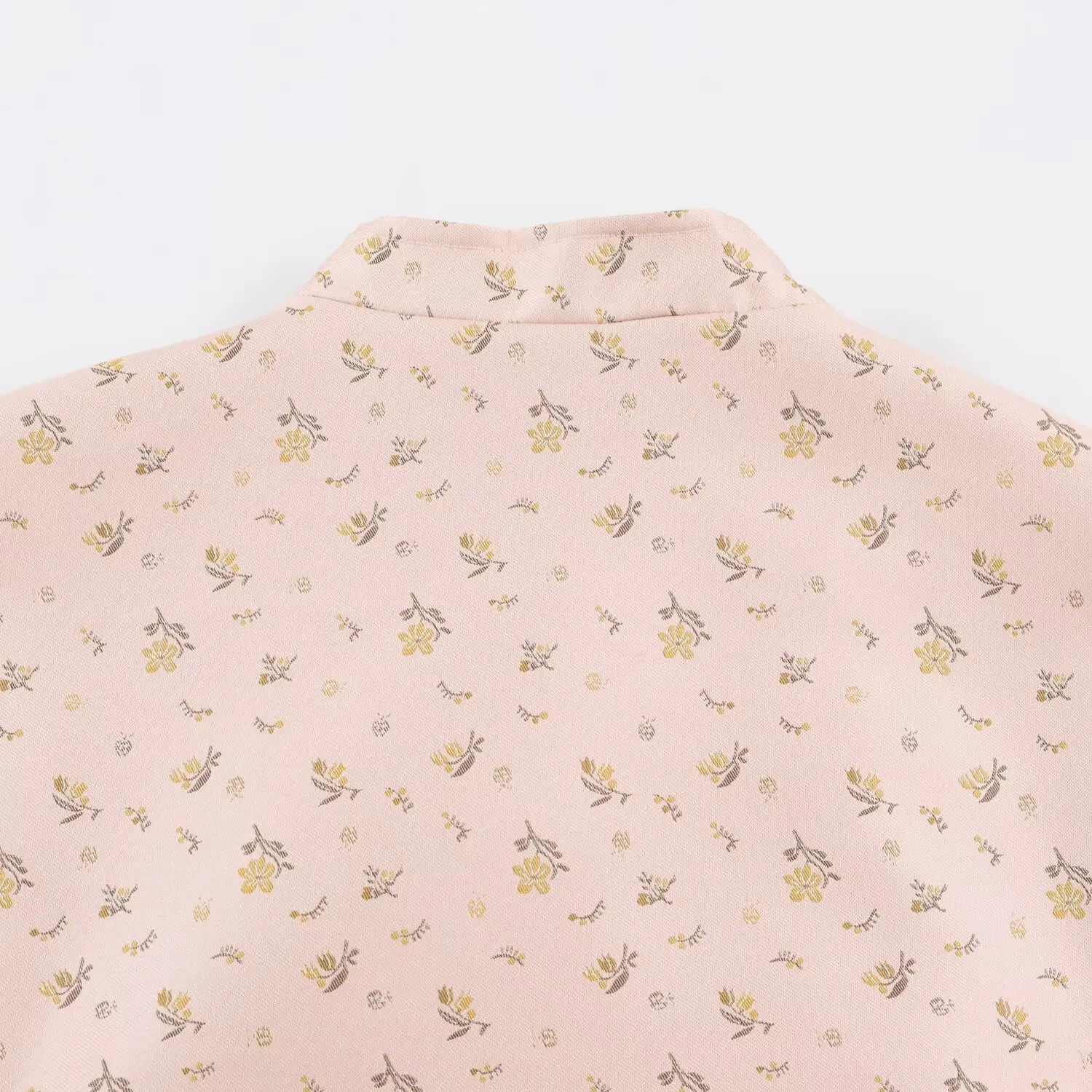 NLZGMSJ 2026 Herbst Retro Damen Blumenmuster Kurze Jacke Stehkragen Einreihig Metallknöpfe Langarm Oberbekleidung – Detail 11