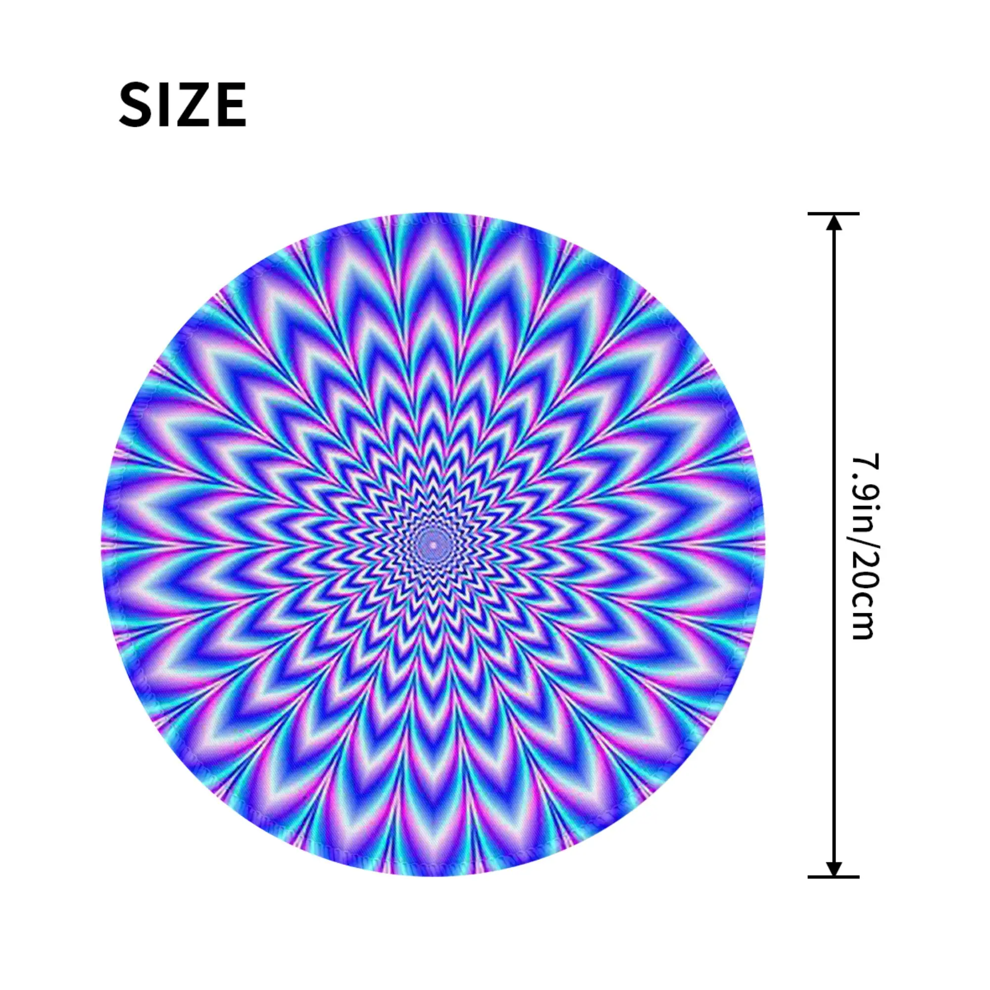 Psychedelic Pulse in Blue and Pink Mouse Pad Computer Keyboard Mouse Mat Gamer PC Laptop Desk Mat Office Accessories Table Mats