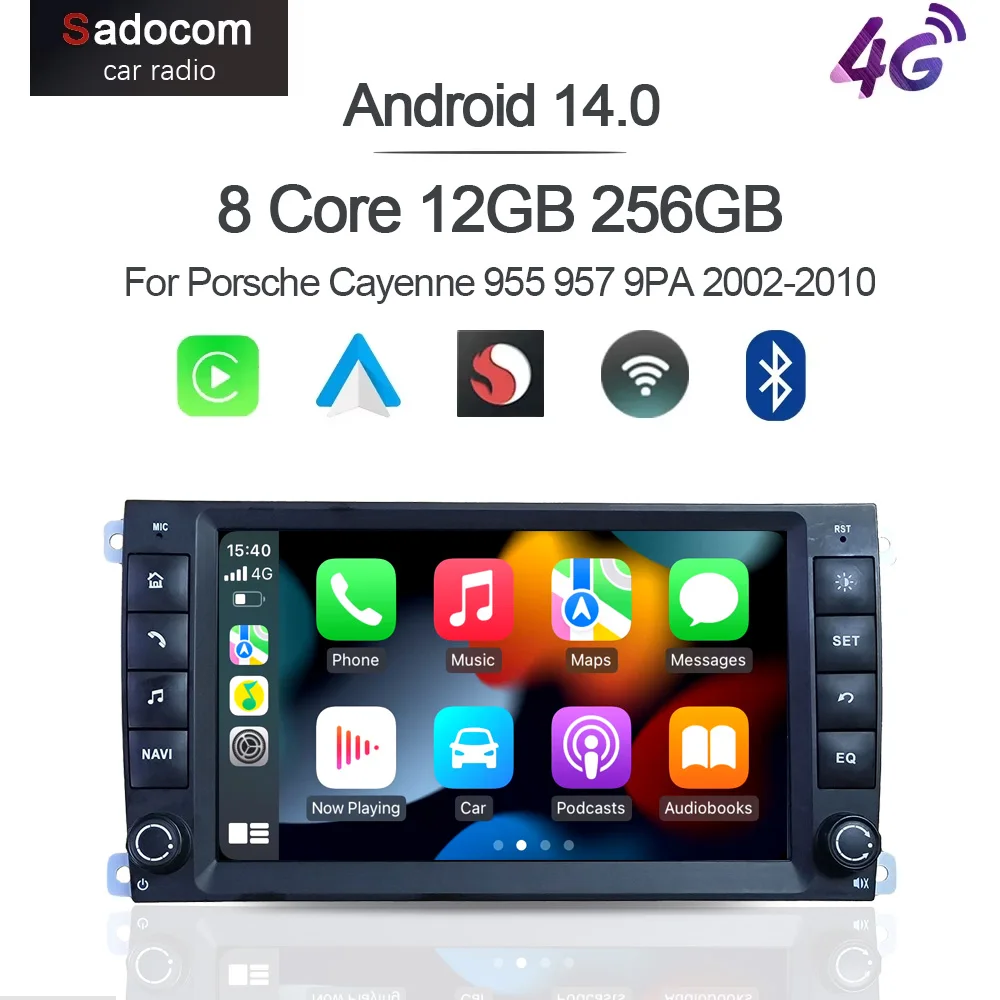 

7 "Carplay DSP IPS Android 13.0 8 ГБ + 128 ГБ 8-ядерный мультимедийный плеер GPS-радио Wi-Fi для Porsche Cayenne 955 957 9PA 2002-2010