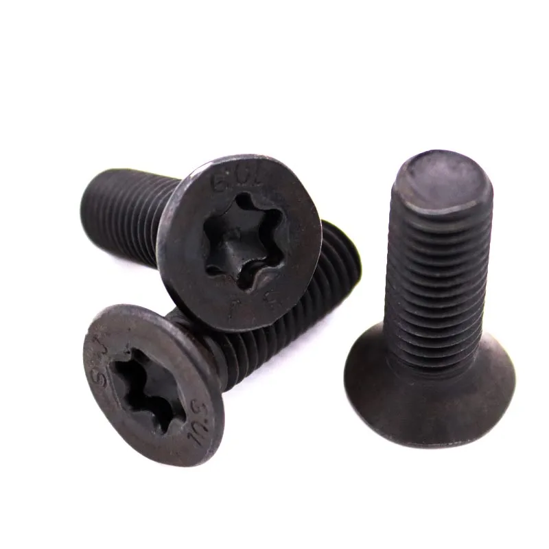 Weiyi 10/50 Stück M2 M2.5 M3 M4 Schwarz Güteklasse 8.8 Kohlenstoffstahl GB2673 Sechslapp-Torx-Senkkopfschraube Maschinenschraube – Detail 9
