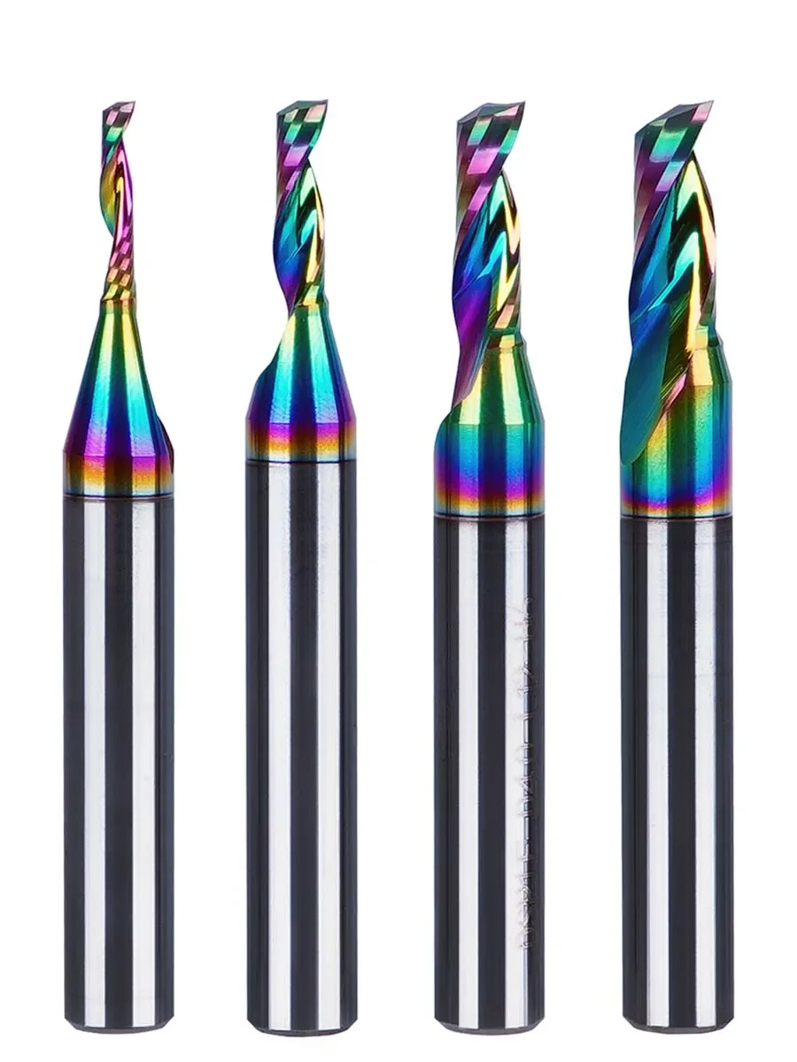 Dreanique 1 st Schacht Diameter 6mm Enkele Fluit Carbide Spiraalfrees Aluminium 3D Graveren Houtbewerking Acryl DLC Coating - afbeelding 2