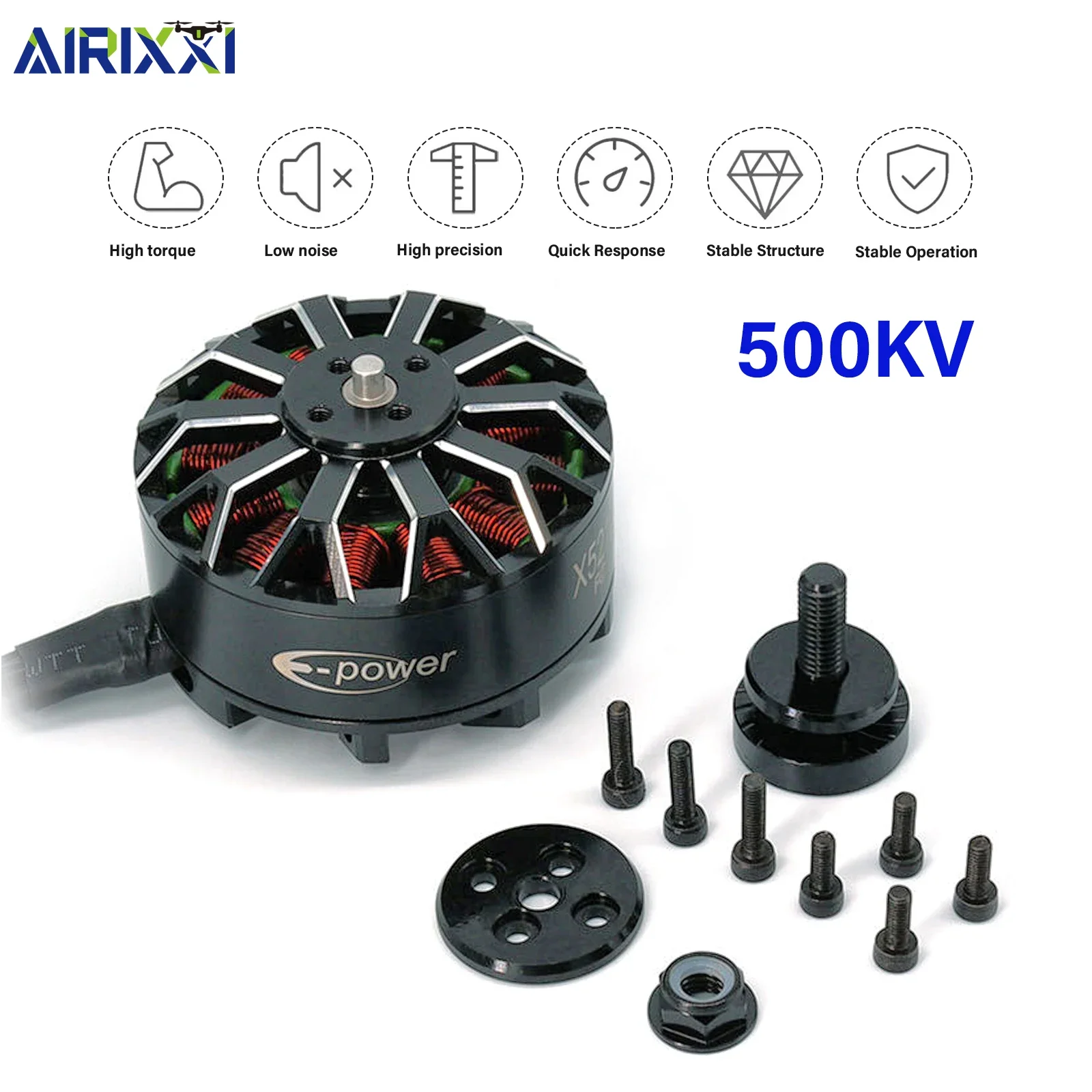 RoRuSE5215 340KV/500KV Brushless Motor For 18-Inch FPV Multi-Rotor Drone 4-8S Support High Torque Low Noise Quad Hexacopter Moto