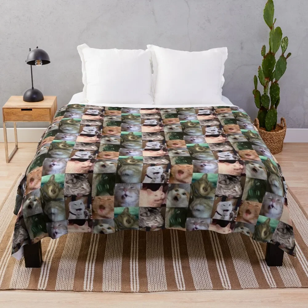 

cursed cat moodboard Throw Blanket Decorative Soft Throw Blanket for Couch Sofa