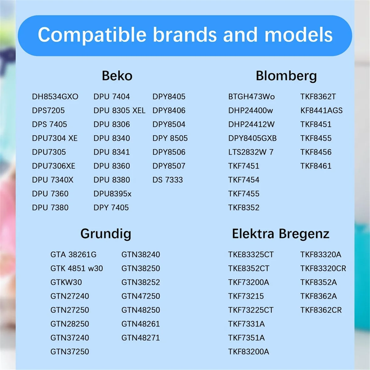 ГОРЯЧИЕ 5 шт. сменные фильтры для сушилки для Beko/Grundig/Elektra Bregenz/Blomberg, часть 2964840100   Запасные части для сушильной машины